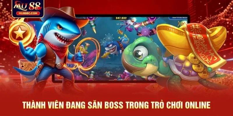 Thành viên đang săn boss trong trò chơi online